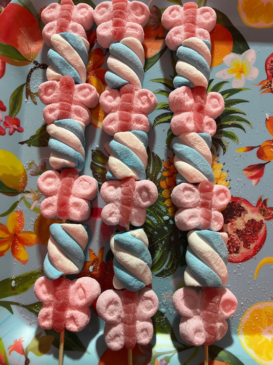 BROCHETTE DE BONBON PAPILLON ROSE