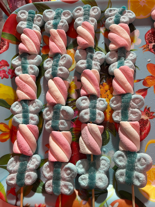 BROCHETTE DE BONBON PAPILLON BLEU